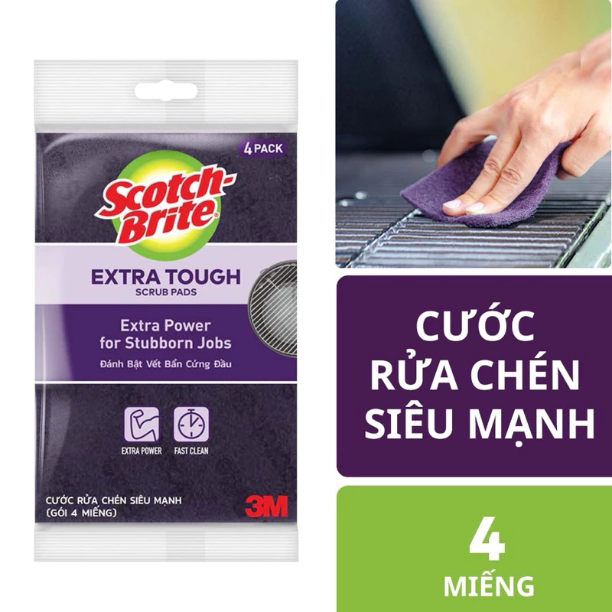 Cước cọ rửa mạnh hơn inox 7447 - 150x100mm - Gói 4, , large image number 1